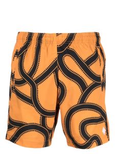 Marcelo Burlon County of Milan short de bain à imprimé serpent - Orange