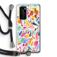 Watercolor Brushstrokes: Huawei P40 Transparant Hoesje met koord