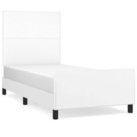 vidaXL Bedframe met hoofdbord kunstleer wit 90x200 cm