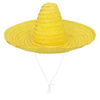 Carnaval verkleed Sombrero hoed Fiesta - geel - volwassenen - polyester - Luxe uitvoering