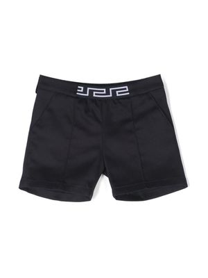 Versace Kids short à taille Greca - Bleu