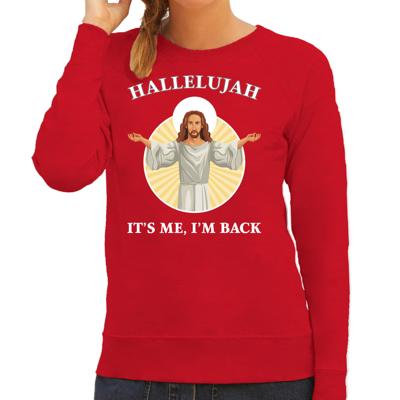 Kersttrui - Hallelujah its me im back - rood - voor dames - Kerstkleding / Christmas outfit - Jezus Kersttrui - Hallelujah its me im back - rood - voor dames - Kerstkleding / Christmas outfit - Jezus
