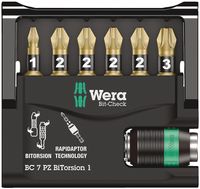 Wera Bit-Check 7 PZ BiTorsion 1 05340260001 Bitset 7-delig Kruiskop Pozidriv Bitset - thumbnail