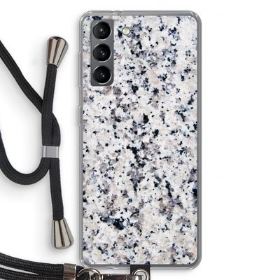 Gespikkelde marmer: Samsung Galaxy S21 Transparant Hoesje met koord