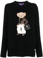 Ralph Lauren Collection pull Moto Polo Bear en cachemire - Noir