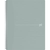 Oxford Origin spiraalschrift, ft A4+, 140 bladzijden, geruit 5 mm, grijs