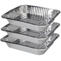 Set van 6x stuks barbecue bereidingsbakken rechthoek 32 x 26 x 6 cm