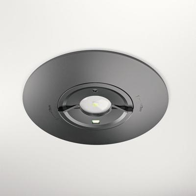 Parvos - LED Inbouwspot Noodverlichting Zwart - 1,6W 330lm - Verwisselbare lens - IP20 - 3 uur noodaccu - 6500K - Autotest functie
