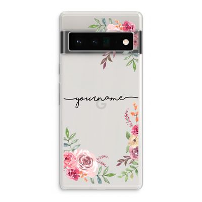Rozen: Google Pixel 6 Pro Transparant Hoesje