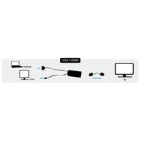 LogiLink CV0060 Adapter [1x VGA-stekker - 1x HDMI-bus] Zwart 45.00 cm - thumbnail