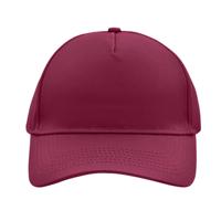 Baseball pet/cap 5 panels - bordeaux rood - volwassenen - Voordelige caps - katoen