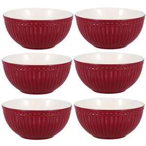 GreenGate Ontbijtkommen Alice claret red Ø 14 cm Set van 6 stuks