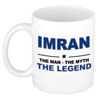 Imran cadeau mok - man myth legend - naam koffiemok - 300 ml - collega - vaderdag