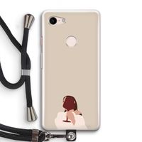 I drink wine: Pixel 3 Transparant Hoesje met koord