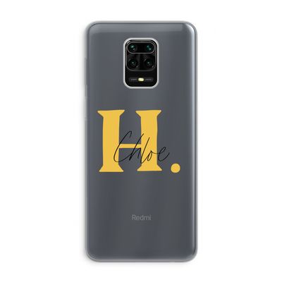 Amber Script: Xiaomi Redmi Note 9 Pro Transparant Hoesje