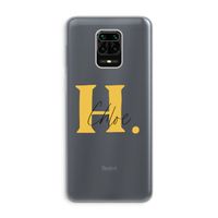 Amber Script: Xiaomi Redmi Note 9 Pro Transparant Hoesje