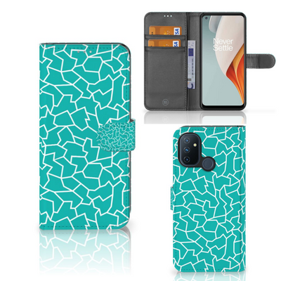 OnePlus Nord N100 Hoesje Cracks Blue OnePlus Nord N100 Hoesje Cracks Blue