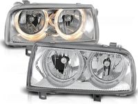 Tuning-Tec Koplampen dual halo rims voor VW VENTO 01 92-08 98 ANGEL EYES CHROOM - thumbnail