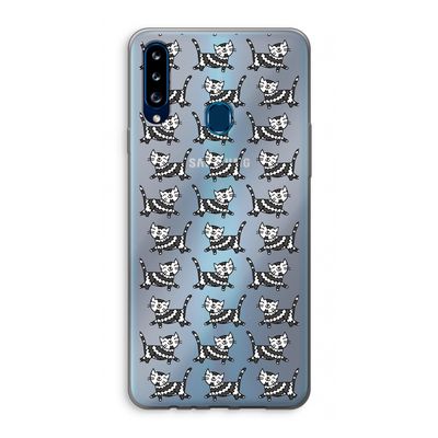 Zwarte poes: Samsung Galaxy A20s Transparant Hoesje