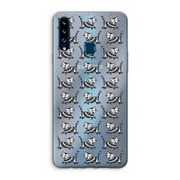 Zwarte poes: Samsung Galaxy A20s Transparant Hoesje