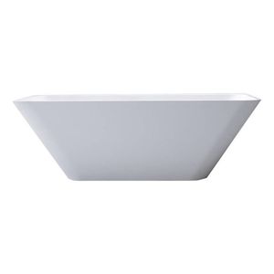 Half-vrijstaand bad Wiesbaden Inge | 179x84 cm | Solid surface | Incl.Afvoer-Wit| Rechthoek | Wit mat