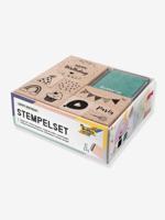 Set houten stempels, 9 stempels + 2 inkten HAPPY BIRTHDAY FOLIA hout