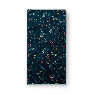 Pip Studio Pip Studio Les Fleurs Badhanddoek - Donkerblauw 70 x 140 cm