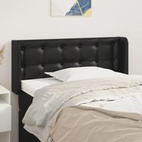 Hoofdbord met randen 83x16x78/88 cm kunstleer zwart
