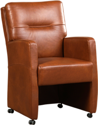 Cognac leren landelijke eetkamerfauteuil Sharp - Granada leer Savannah (cognac leer)