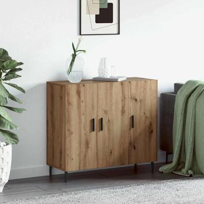 Dressoir met opslag met de deur Bruin 90 x 34 x 80 cm Bewerkt hout
