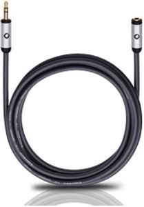 Oehlbach i-Connect J-35 EX Jackplug Audio Verlengkabel [1x Jackplug male 3,5 mm - 1x Jackplug female 3,5 mm] 3.00 m Zwart Vergulde steekcontacten