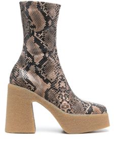 Stella McCartney 105mm snakeskin-effect ankle boots - Tons neutres