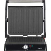 Vlees- en paninigrill - LIVOO - DOC223 - 2200W - 2 platen - Antiaanbaklaag - Kookoppervlak 29 x 23 cm - Indicatielampjes