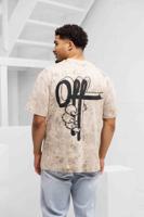 Off The Pitch Blotch Loose Fit T-Shirt Heren Beige - Maat S - Kleur: Beige | Soccerfanshop