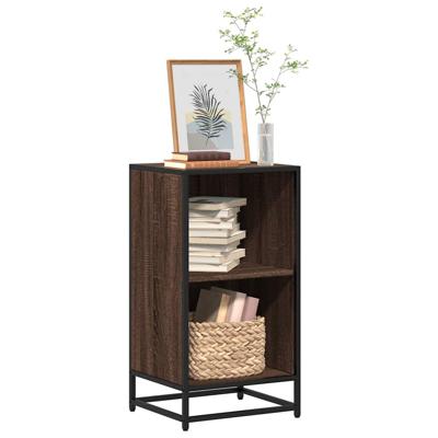 Boekenkast 40x35x76 cm bewerkt hout bruin eikenkleur