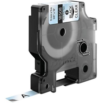 Labeltape DYMO IND RHINO S0718160 Polyester Tapekleur: Transparant Tekstkleur:Zwart 9 mm 5.5 m