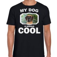 Deense dog honden t-shirt my dog is serious cool zwart voor heren - thumbnail