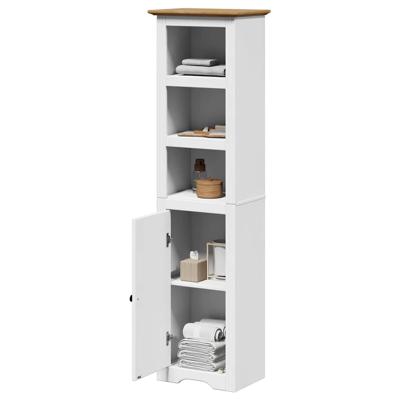 Badkamerkast BODO 44x30x160 cm wit en bruin