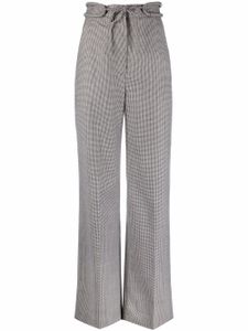 Nanushka pantalon ample à motif pied-de-poule - Blanc