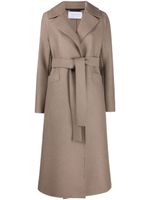 Harris Wharf London notched-lapel belted trench coat - Marron - thumbnail