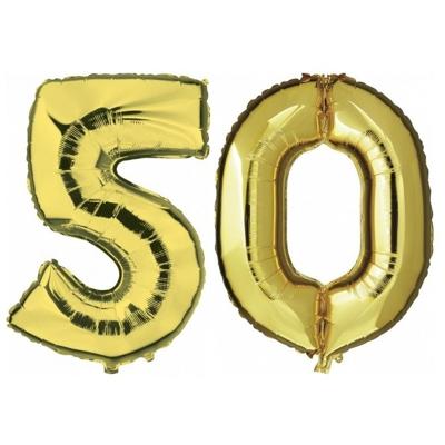 50 jaar - gouden folie ballonnen - 88 cm - leeftijd/cijfers - Leeftijd feestartikelen 50 jaar - gouden folie ballonnen - 88 cm - leeftijd/cijfers - Leeftijd feestartikelen