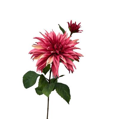 Kunstbloem dahlia +knop spray 74cm roze
