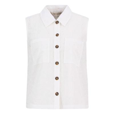 Dames Blouse Sleeveless Melody White