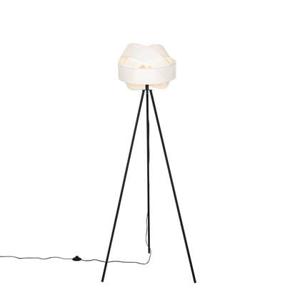 QAZQA Moderne vloerlamp wit - Cloth