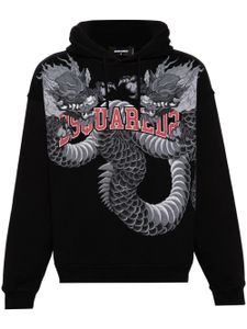 DSQUARED2 hoodie à dragon imprimé - Noir