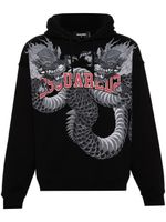 DSQUARED2 hoodie à dragon imprimé - Noir - thumbnail