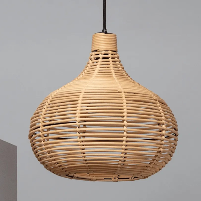 Hanglamp hout Gevlochten &apos;Yan&apos; e27 rond 36 cm