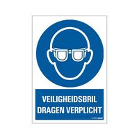 Bord Veiligheidsbril verplicht - 230x330 mm.