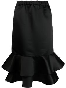 Comme Des Garçons jupe mi-longue à volants - Noir