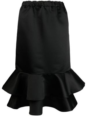 Comme Des Garçons jupe mi-longue à volants - Noir